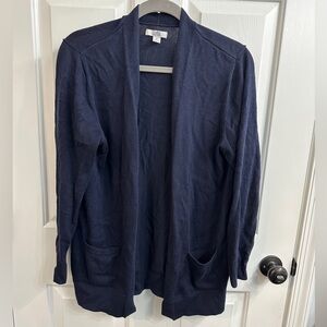 croft & barrow Navy Open-Front Pocket Cardigan